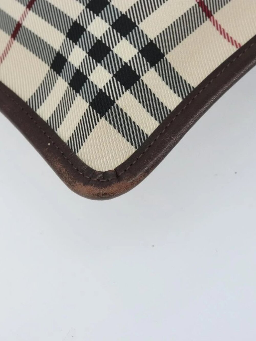 BURBERRY Nova Check Shoulder Bag Canvas Beige Silver Auth 172244 - Picture 7 of 13
